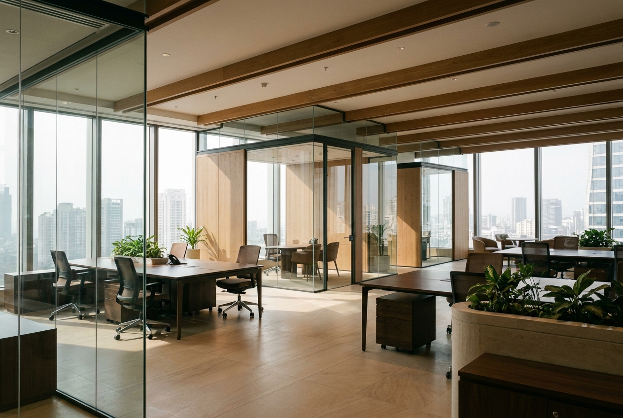 A fitted Grade-A workspace at One BKC.